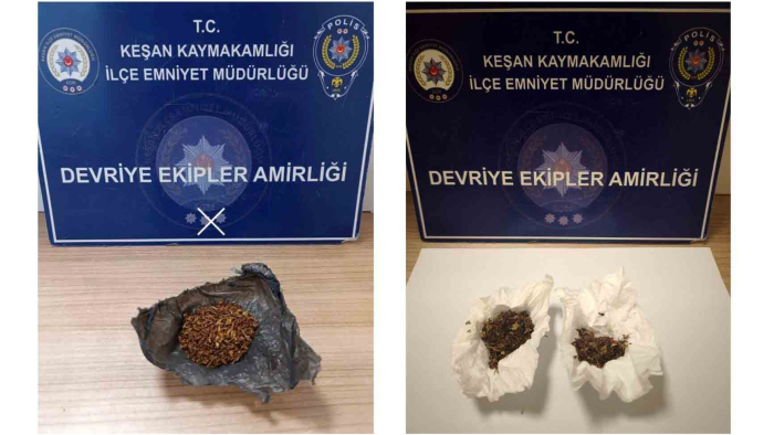Keşan’da üzerlerinde uyuşturucuyla yakalanan 2 şüpheliye gözaltı