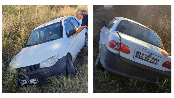 Keşan-Enez yolunda kaza yaptığı otomobilini bırakıp gitti