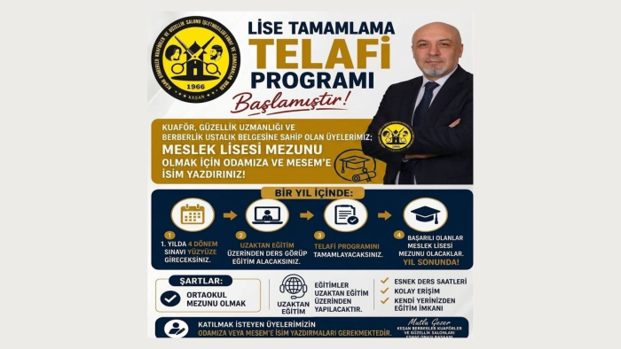 Berber ve kuaförlere ‘meslek lisesi telafi programı’ imkanı