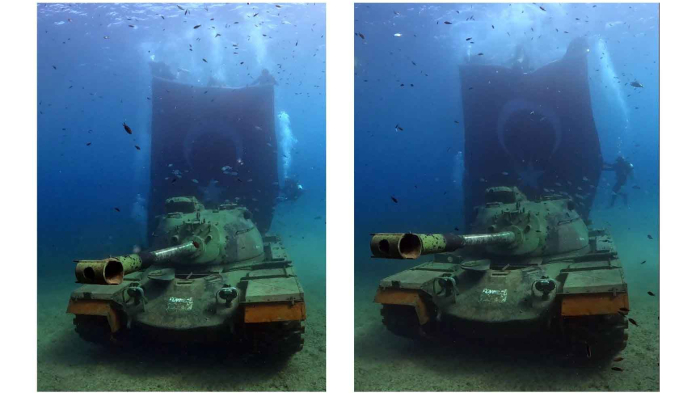 Saros’ta dalgıçlar tank batığına dalıp, Türk bayrağı açarak 19 Mayıs’ı kutladı