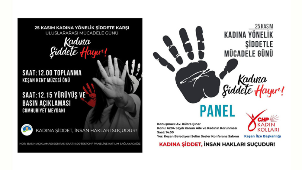 Kadına yönelik şiddete karşı yürüyüş ve panel