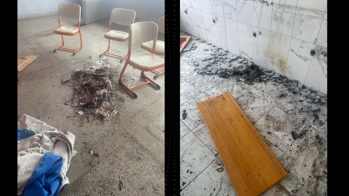 Bu kez de eski Cumhuriyet Ortaokulu’nda yangın çıktı