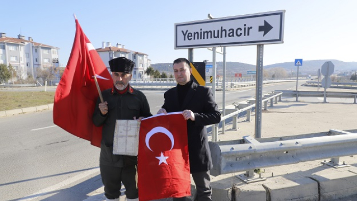 Şehitler için Çanakkale'ye yürüyen gazi torunu Keşan’a ulaştı