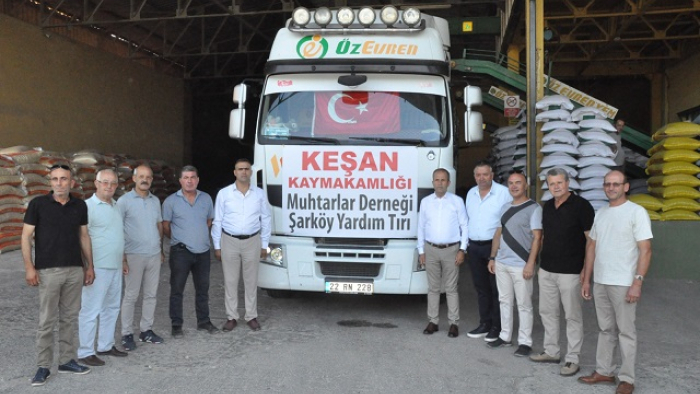 Keşan’da muhtarlardan Şarköy’e yardım eli