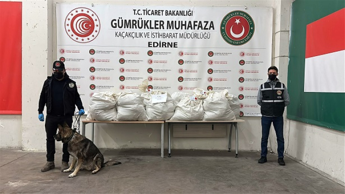 Kapıkule’de TIR'ın dorsesinde 113 kilo 664 gram esrar ele geçirildi