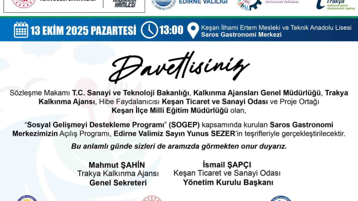 Saros Gastronomi Merkezi, 13 Ekim’de açılacak
