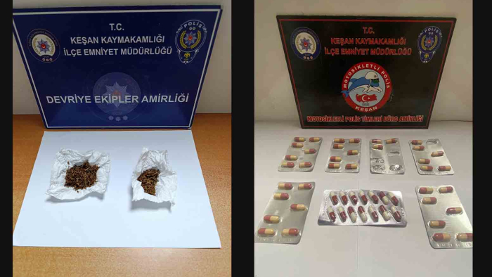 Keşan’da üzerinde uyuşturucu ele geçirilen 3 kişiye gözaltı