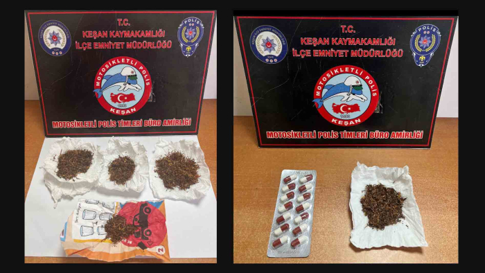 Keşan’da 4 kişi üzerlerinde uyuşturucuyla polise yakalandı