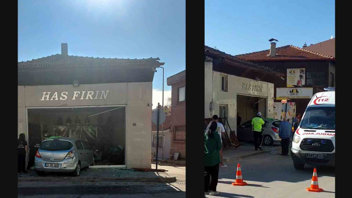 Otomobil ekmek fırınına daldı: 4 yaralı