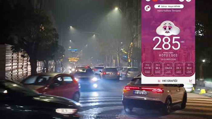 Keşan’da hava kalitesi SOS veriyor; indeks değeri ‘kötü’ kategoride