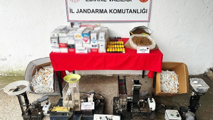 Uzunköprü’de kaçak sigara imalathanesine çevrilen eve operasyon; 1 gözaltı