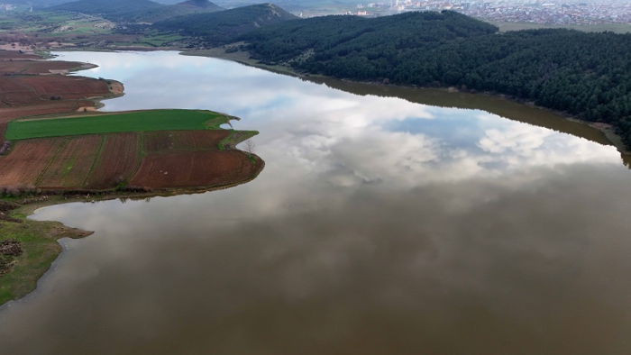 Kocadere Göleti'nin doluluk oranı yağışlarla arttı