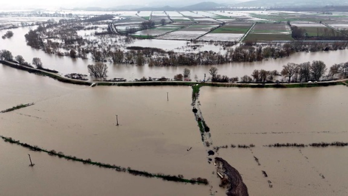 Edirne’de nehirler taştı, çeltik sahaları sular altında kaldı