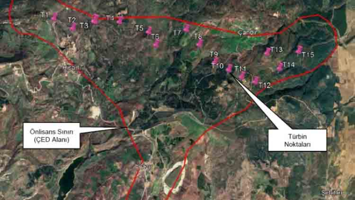 Kuzeybatısında Gala Gölü Milli Parkı bulunan alana RES projesi