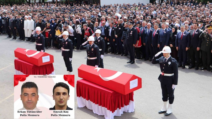 Çorlu’da şehit polis memurları için tören