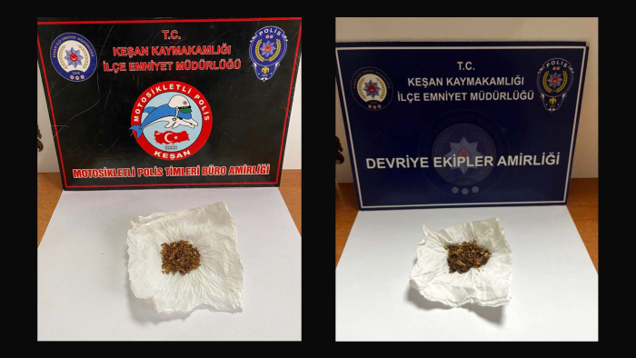 Keşan’da uyuşturucuyla yakalanan şüpheliler gözaltına alındı