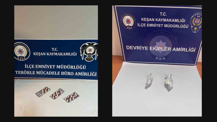 Keşan’da polisten uyuşturucu ve aranan şahıs denetimi