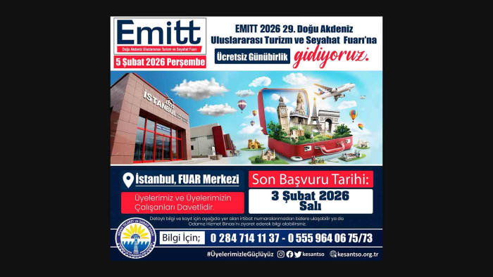 Keşan TSO, üyelerini EMITT 2026 Fuarı’na götürecek