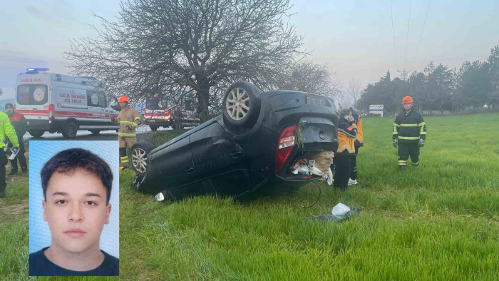 Keşan’da yoldan çıkarak takla atan otomobilin sürücüsü yaşamını yitirdi